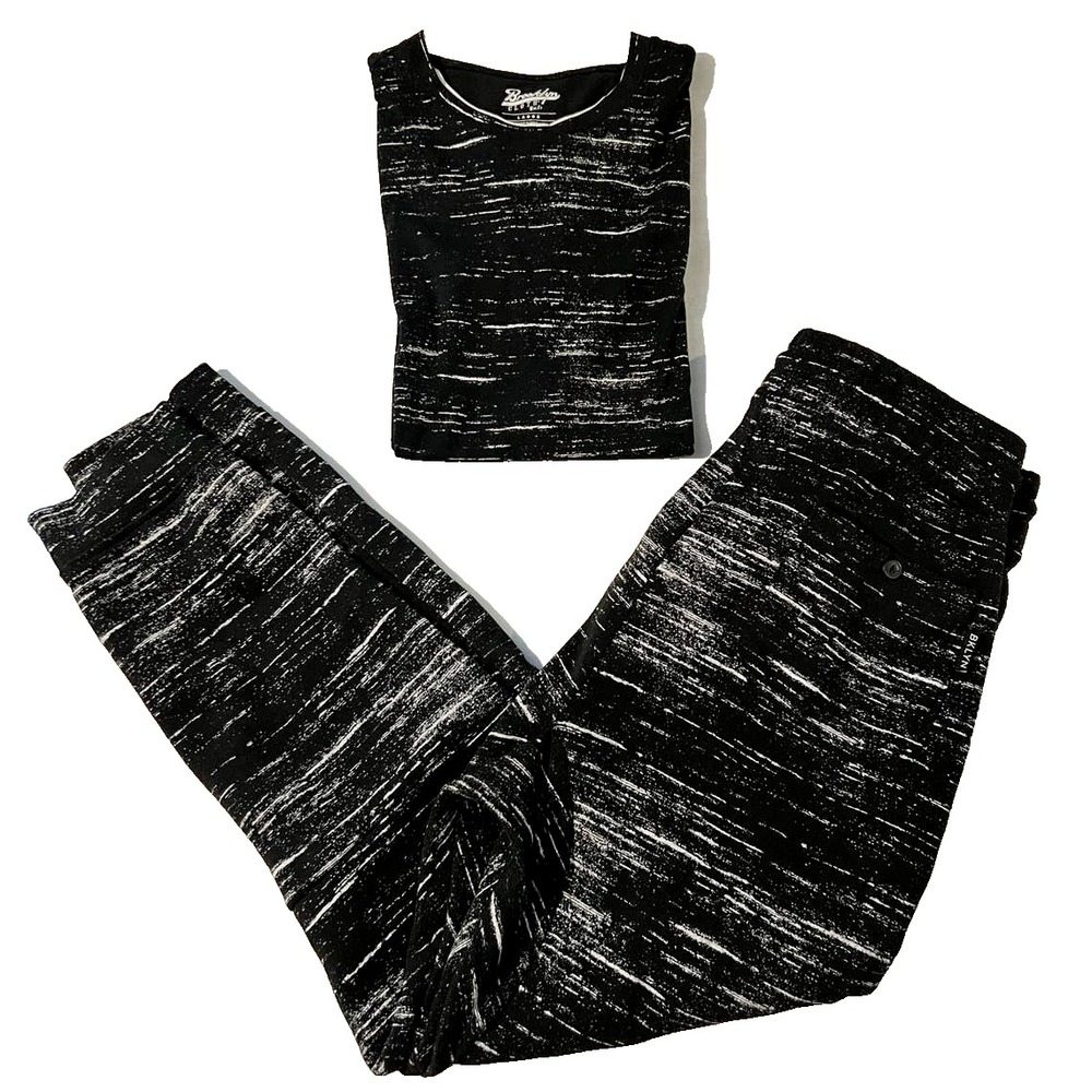 Brooklyn Cloth T-Shirt L & Jogger Pants XL Set Black White Athleisure Lounge Men